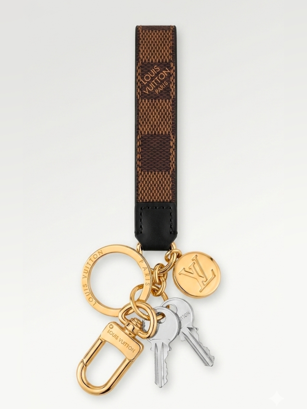 Damier Key Chain w/Charm No Box BROWN